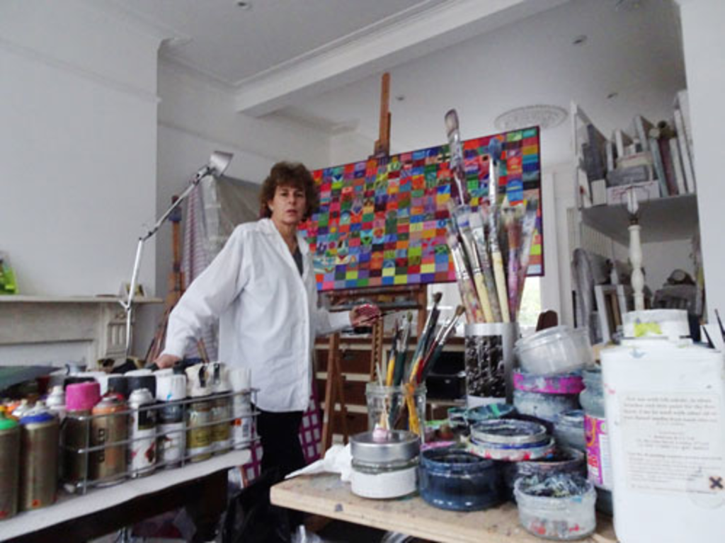 Lucy Ash. Lucy Ash in her studio